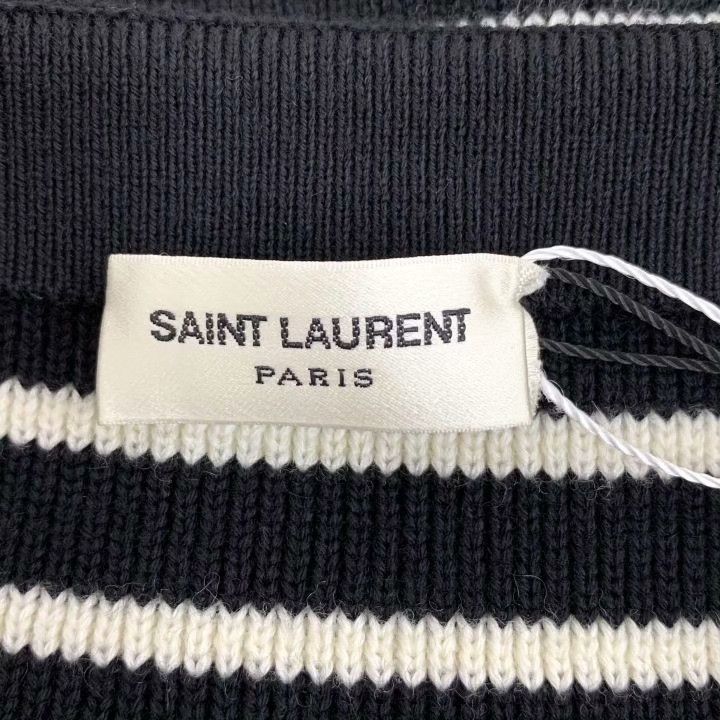 Yves Saint Laurent Yves Saint Laurent Striped Cold Shoulder Knit Size S / US 4 / IT 40 - 5 Thumbnail
