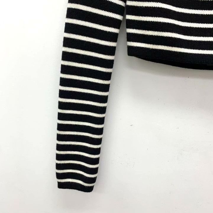 Yves Saint Laurent Yves Saint Laurent Striped Cold Shoulder Knit Size S / US 4 / IT 40 - 4 Thumbnail