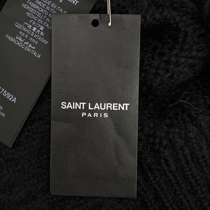 Yves Saint Laurent Yves Saint Laurent Logo Mohair Crewneck Sweater Size S / US 4 / IT 40 - 9 Thumbnail