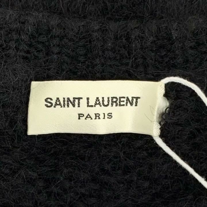 Yves Saint Laurent Yves Saint Laurent Logo Mohair Crewneck Sweater Size S / US 4 / IT 40 - 6 Thumbnail