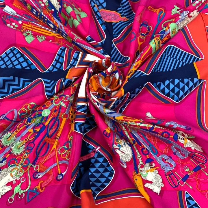 Hermes Hermes Red Horse Print Silk Scarf Size ONE SIZE - 7 Thumbnail