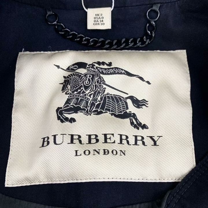 Burberry Burberry Black Cotton Double-Breasted Belted Trench Size XXS / US 00 / IT 34 - 5 Thumbnail