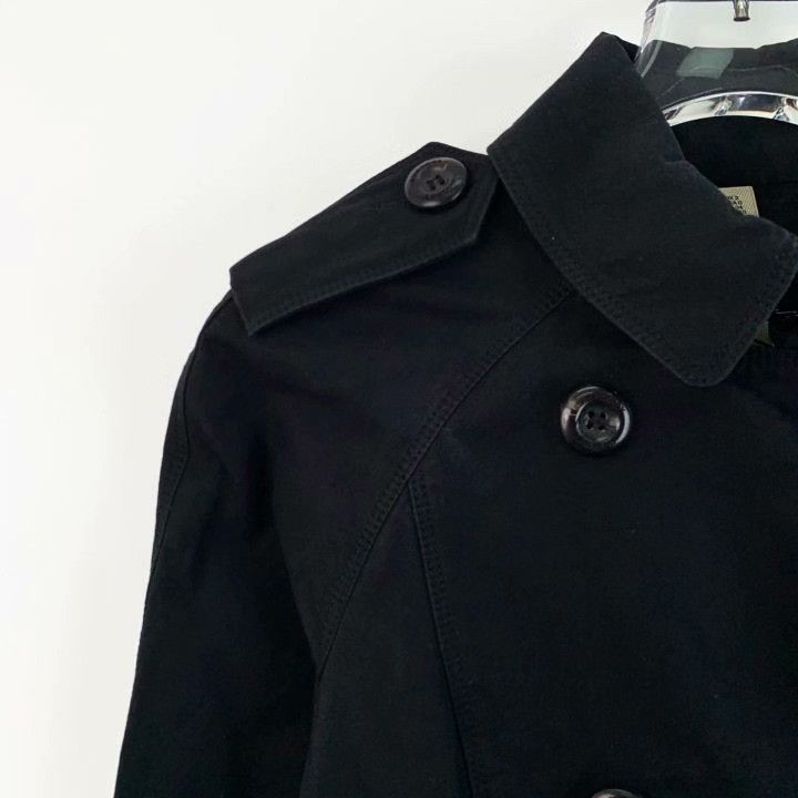 Burberry Burberry Black Cotton Double-Breasted Belted Trench Size XXS / US 00 / IT 34 - 3 Thumbnail