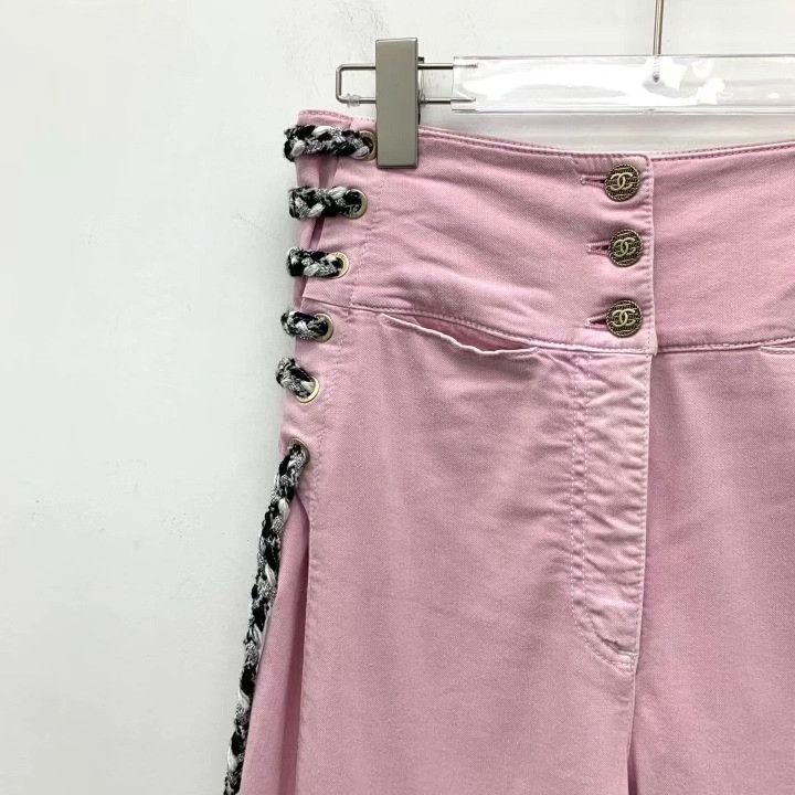 Chanel Chanel Light Pink Braided Strap Cotton Jeans Size 36" / US 14 / IT 50 - 3 Thumbnail