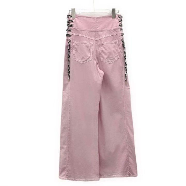 Chanel Chanel Light Pink Braided Strap Cotton Jeans Size 36" / US 14 / IT 50 - 2 Thumbnail