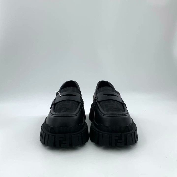 Fendi Fendi Force Black FF Logo Platform Loafers Size US 8.5 / IT 38.5 - 3 Thumbnail