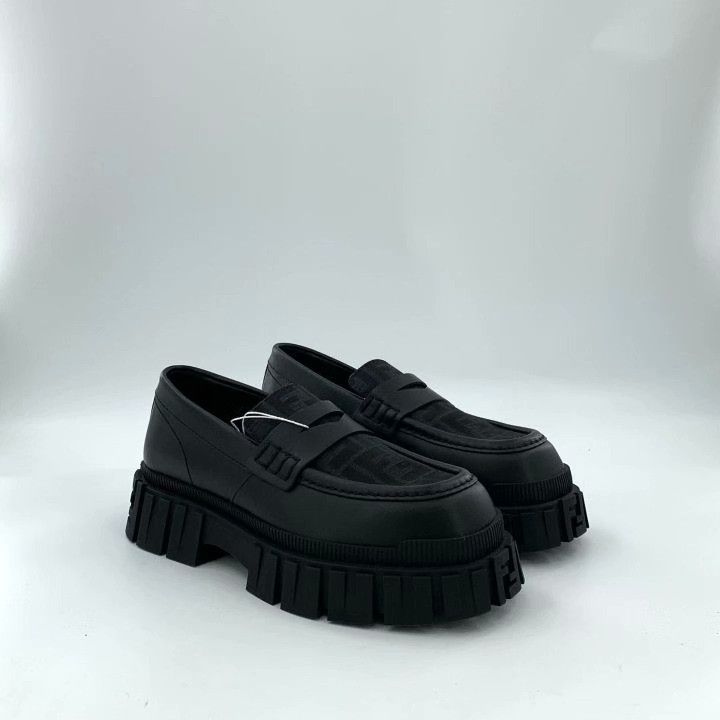 Fendi Fendi Force Black FF Logo Platform Loafers Size US 8.5 / IT 38.5 - 2 Thumbnail
