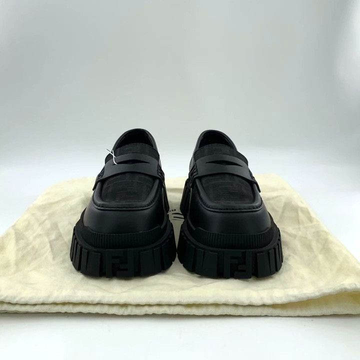 Fendi Fendi Force Black FF Logo Platform Loafers Size US 8.5 / IT 38.5 - 8 Thumbnail