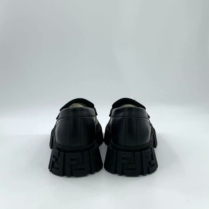 Fendi Fendi Force Black FF Logo Platform Loafers Size US 8.5 / IT 38.5 - 4 Thumbnail