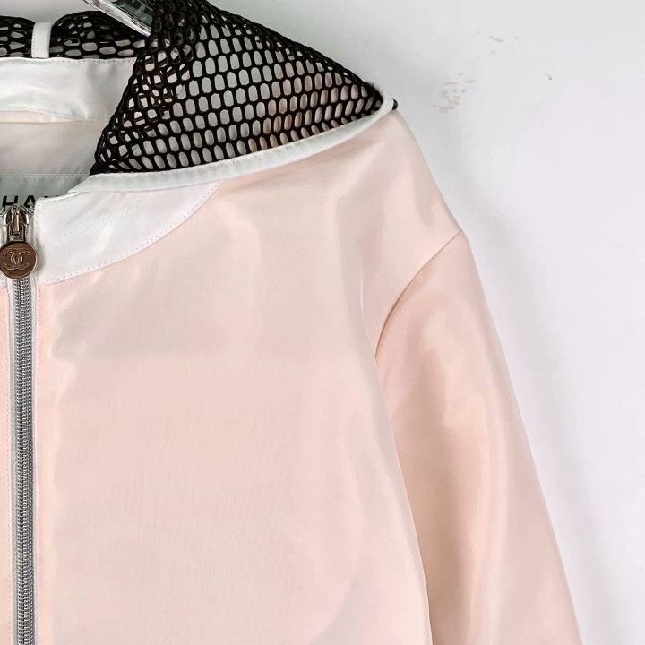 Chanel Chanel Light Pink Mesh Panel Hooded Jacket Size S / US 4 / IT 40 - 3 Thumbnail