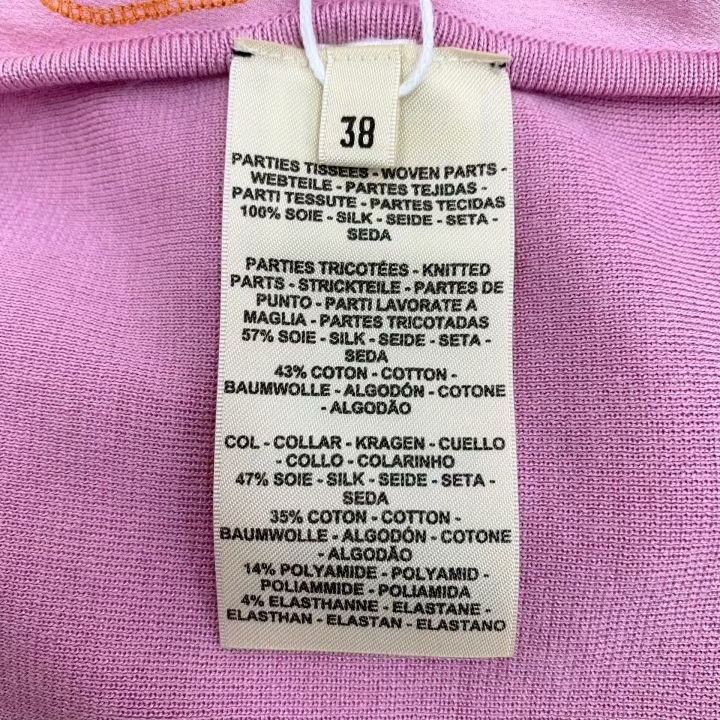 Hermes Hermes Pink Stripe Pig Nose Print Silk Knit Top Size S / US 4 / IT 40 - 6 Thumbnail