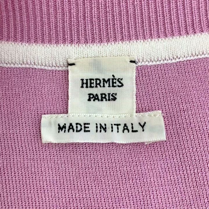 Hermes Hermes Pink Stripe Pig Nose Print Silk Knit Top Size S / US 4 / IT 40 - 5 Thumbnail