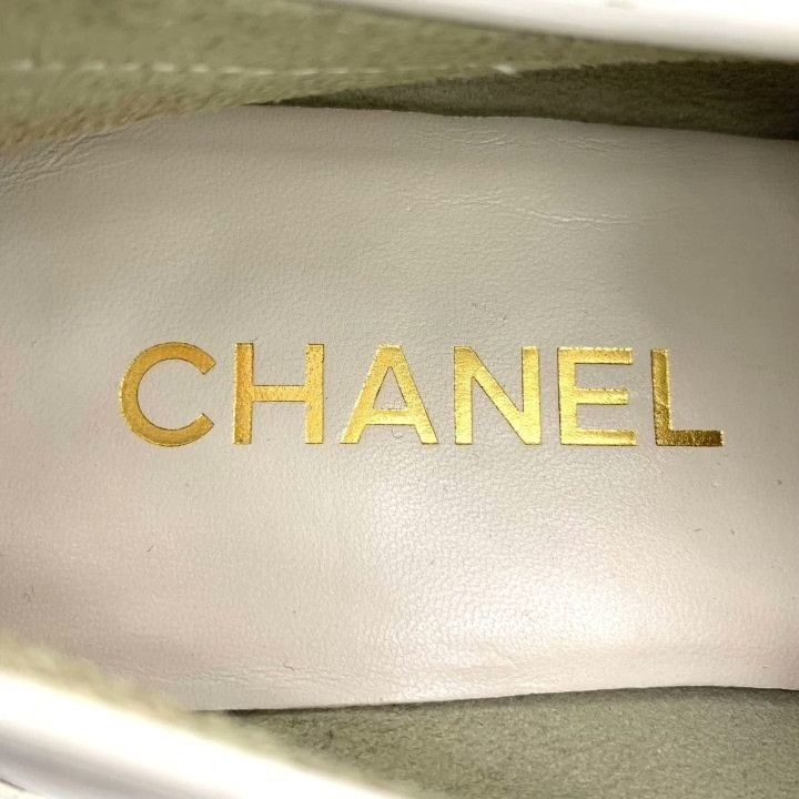Chanel Chanel White Logo Platform Loafers 38.5 Size US 7.5 / IT 37.5 - 7 Thumbnail