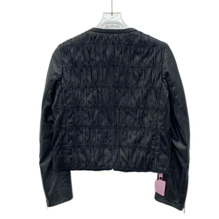 Prada Prada Black Leather Zip Jacket Size S / US 4 / IT 40 - 2 Thumbnail