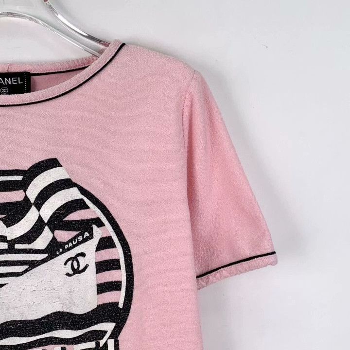 Chanel Chanel Cruise Pink Sailboat Print Cotton T-Shirt Size S / US 4 / IT 40 - 3 Thumbnail