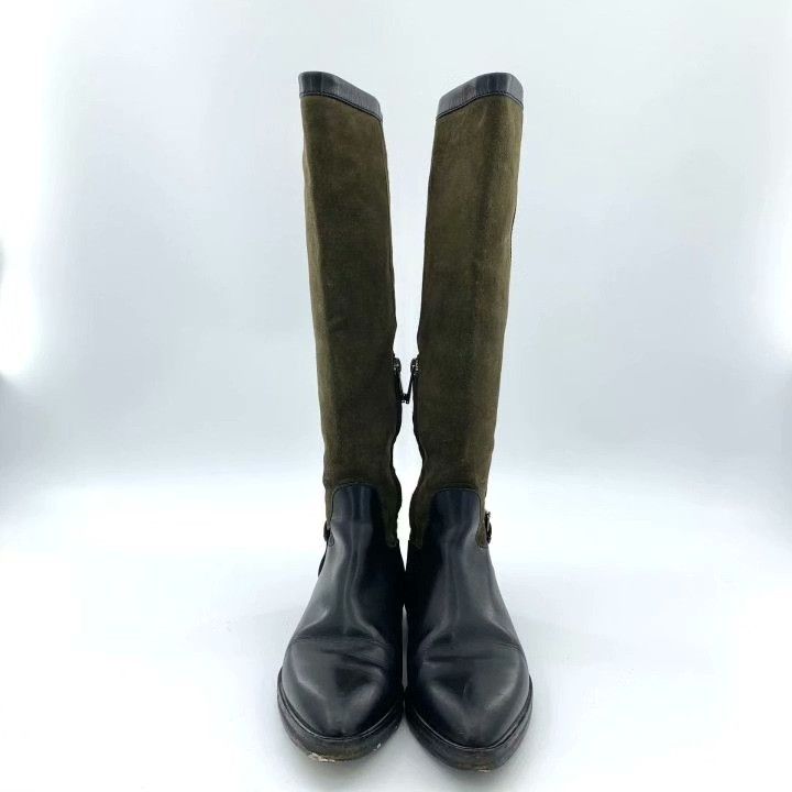 Armani Armani Leather Suede Flat Knee-High Boots Size US 4 / IT 34 - 3 Thumbnail