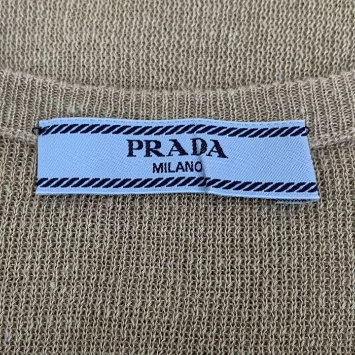 Prada Prada 2022 Brown Logo Sleeveless Linen Dress Size XS / US 0-2 / IT 36-38 - 6 Thumbnail