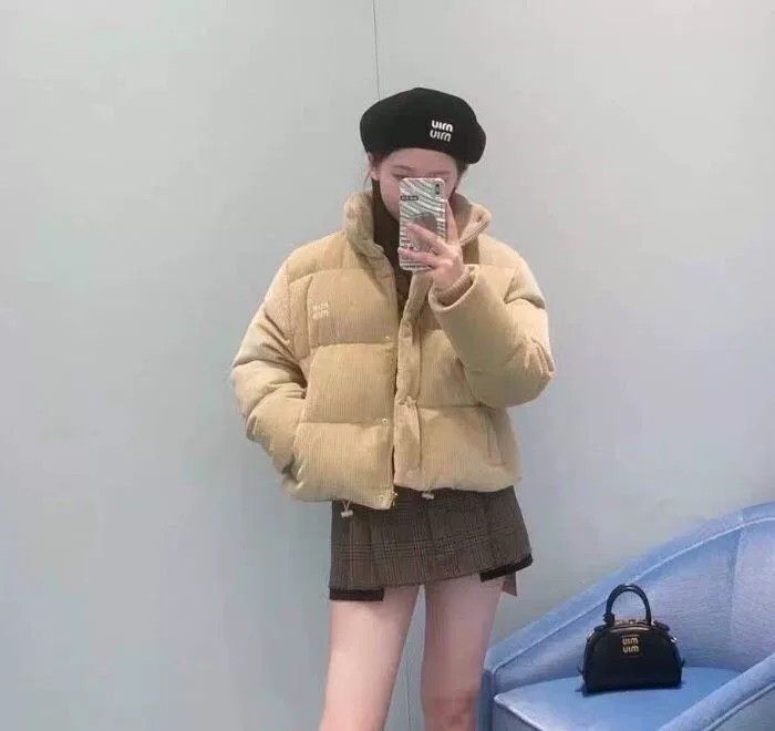 Miu Miu Miu Miu Brown Logo Embroidered Cotton Puffer Coat Size XS / US 0-2 / IT 36-38 - 9 Thumbnail