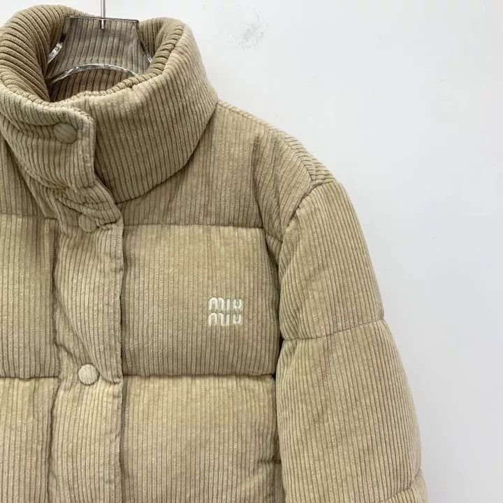 Miu Miu Miu Miu Brown Logo Embroidered Cotton Puffer Coat Size XS / US 0-2 / IT 36-38 - 3 Thumbnail