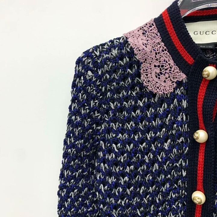 Gucci Gucci Blue Striped Pearl Button Cotton Cardigan Size XS / US 0-2 / IT 36-38 - 3 Thumbnail