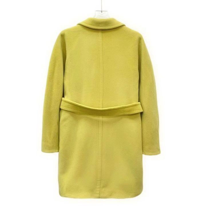 Max Mara Maxmara Yellow Wool Blend Belted Coat Size M / US 6-8 / IT 42-44 - 2 Thumbnail
