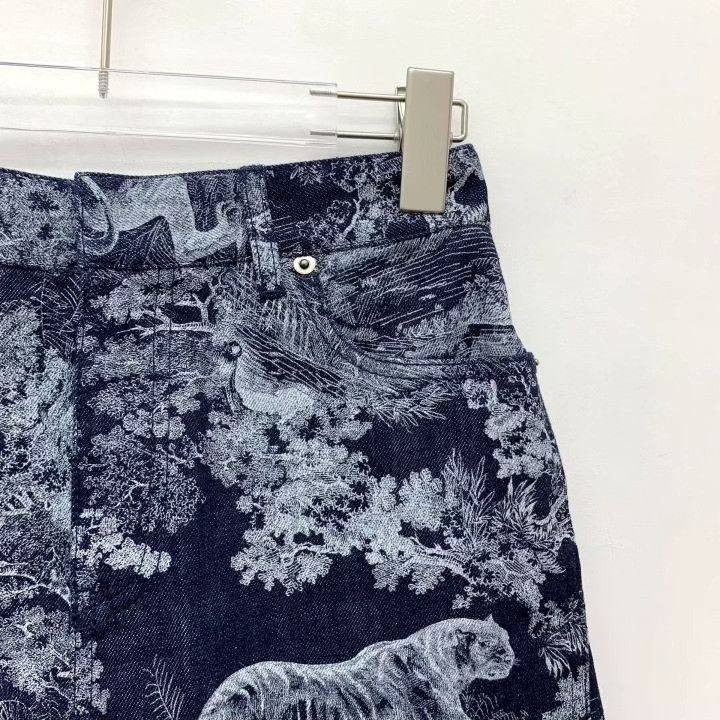 Dior Dior Blue Jungle Animal Print Denim Shorts Size 34" / US 12 / IT 48 - 3 Thumbnail