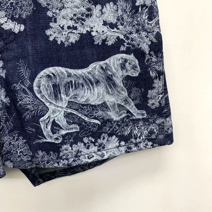 Dior Dior Blue Jungle Animal Print Denim Shorts Size 34" / US 12 / IT 48 - 4 Thumbnail