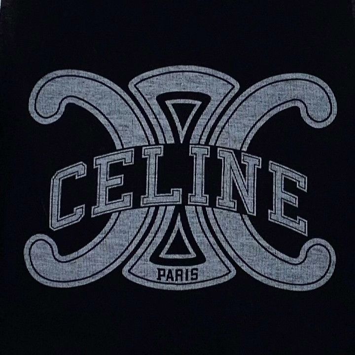 Celine Celine Black Triomphe Print Cotton Sleeveless Tank Size L / US 10 / IT 46 - 4 Thumbnail