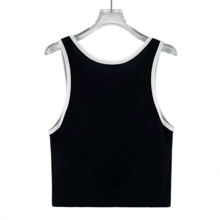 Celine Celine Black Triomphe Print Cotton Sleeveless Tank Size L / US 10 / IT 46 - 2 Thumbnail