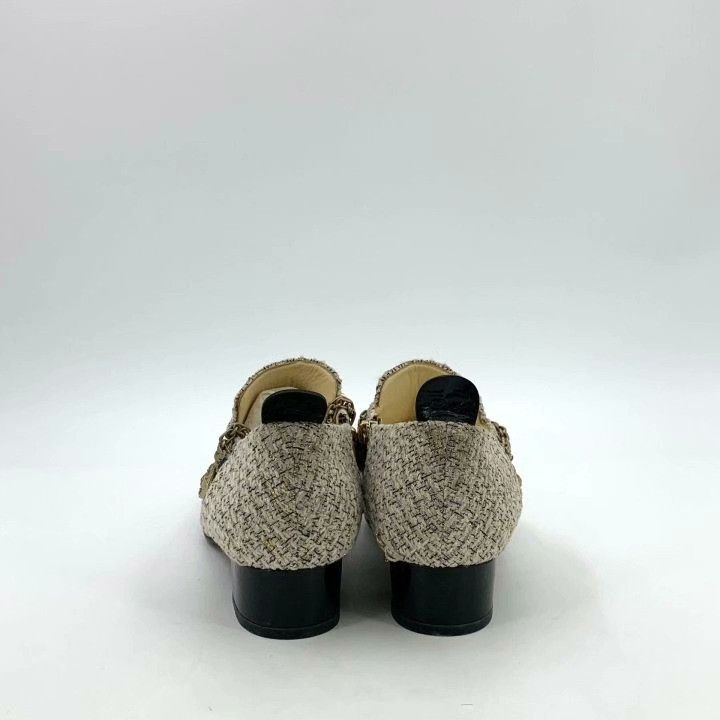 Chanel Chanel Tweed Chain Loafers Size 38 Size US 7 / IT 37 - 4 Thumbnail