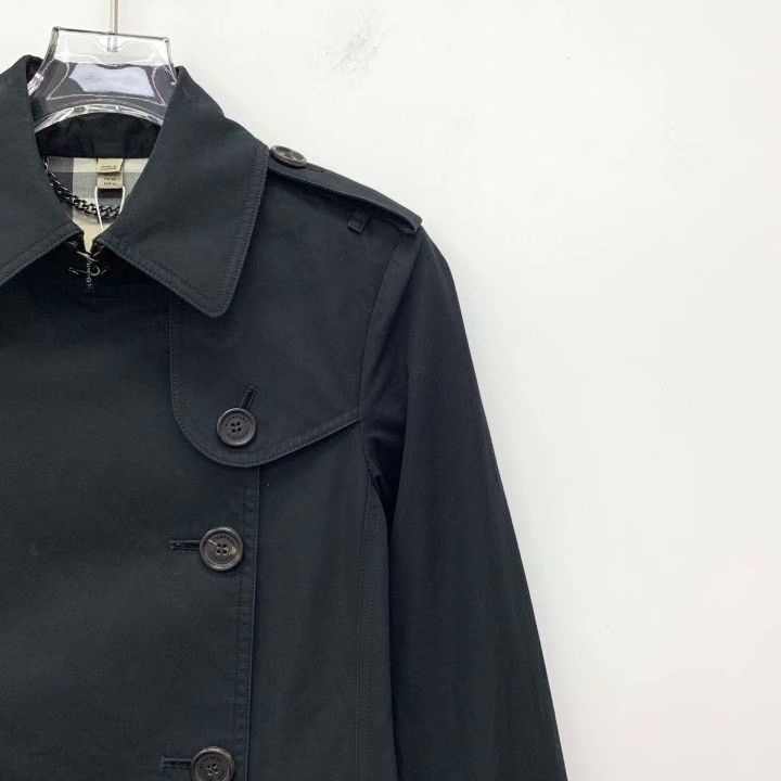 Burberry Burberry Black Cotton Belted Trench Coat Size XS / US 0-2 / IT 36-38 - 3 Thumbnail