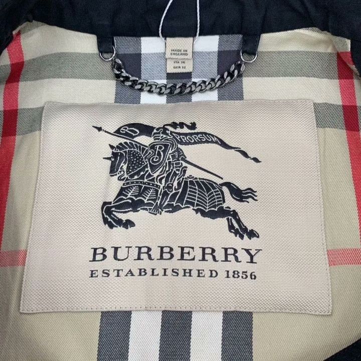 Burberry Burberry Black Cotton Belted Trench Coat Size XS / US 0-2 / IT 36-38 - 5 Thumbnail