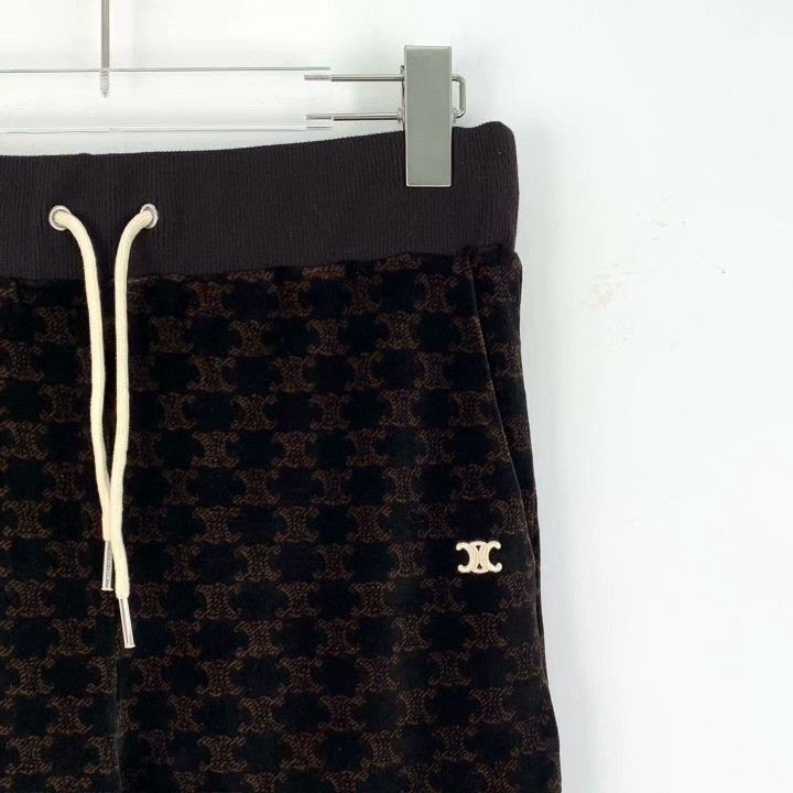 Celine Celine Brown Triomphe Print Cotton Jogger Pants Size 34" / US 12 / IT 48 - 3 Thumbnail
