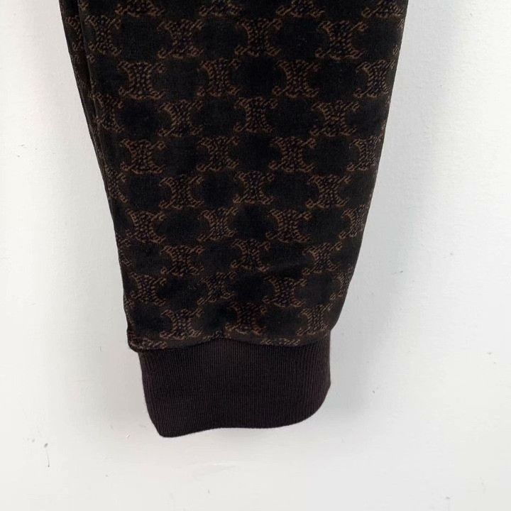 Celine Celine Brown Triomphe Print Cotton Jogger Pants Size 34" / US 12 / IT 48 - 4 Thumbnail