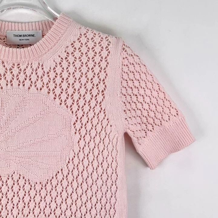 Thom Browne Thom Browne Pink Shell Embroidery Cotton Knit Top Size M / US 6-8 / IT 42-44 - 3 Thumbnail