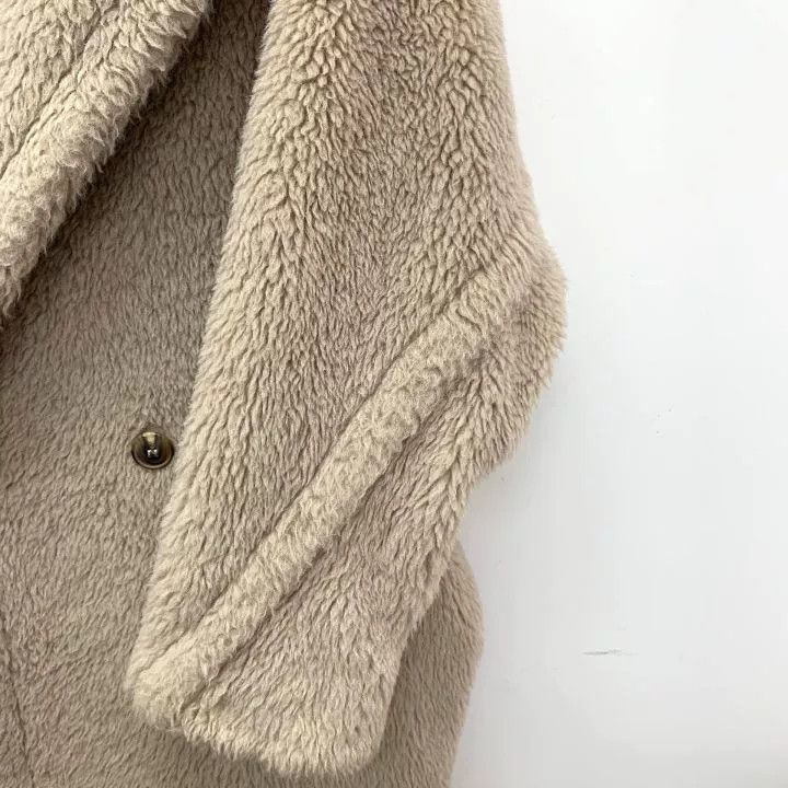Max Mara Maxmara Teddy Alpaca Fur Double-Breasted Coat Size S / US 4 / IT 40 - 4 Thumbnail