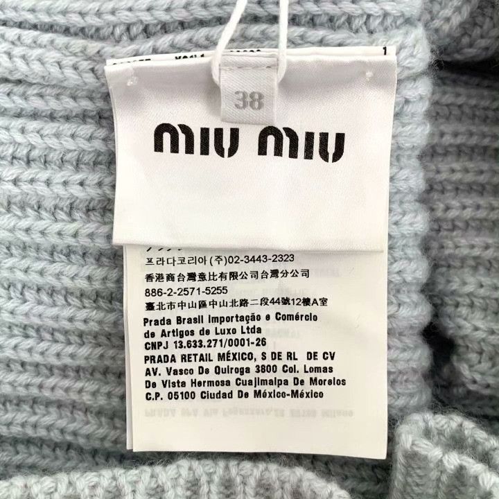 Miu Miu Miu Miu Blue-Gray Diamond Knit Cardigan Size S / US 4 / IT 40 - 6 Thumbnail
