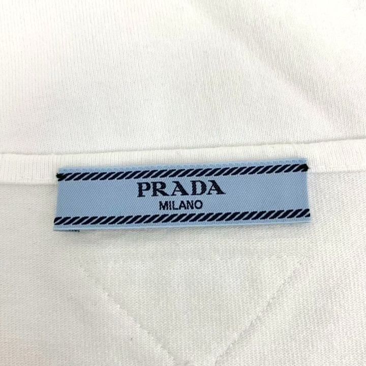 Prada Prada 23 White Logo Embossed Cotton T-shirt Size S / US 4 / IT 40 - 5 Thumbnail