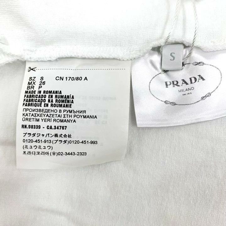 Prada Prada 23 White Logo Embossed Cotton T-shirt Size S / US 4 / IT 40 - 6 Thumbnail