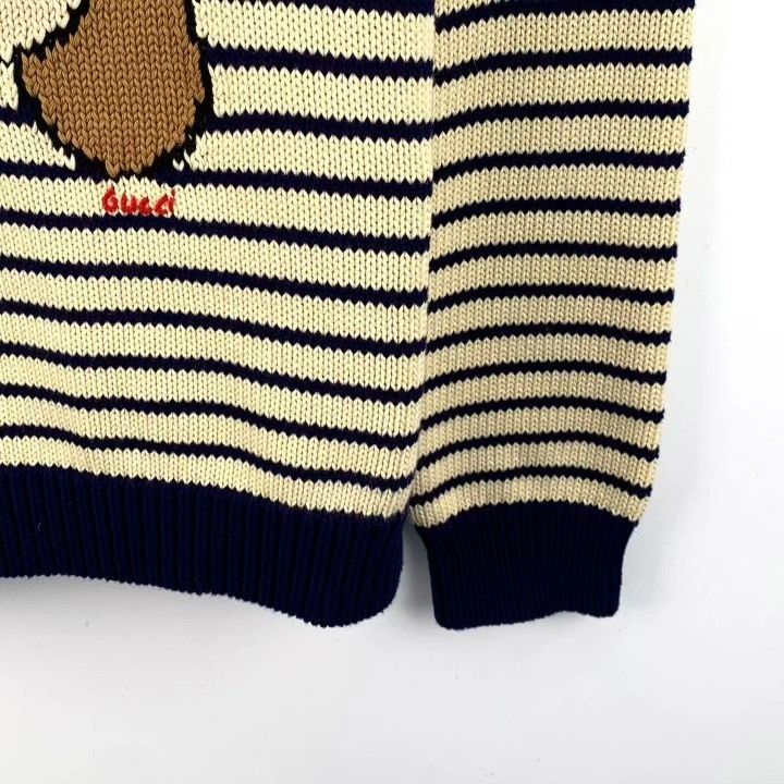 Gucci Gucci Bear Intarsia Color Block Stripe Sweater Size S / US 4 / IT 40 - 5 Thumbnail
