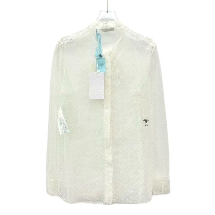 Dior Dior White Bee Embroidery Silk Shirt Size S / US 4 / IT 40 - 2 Thumbnail
