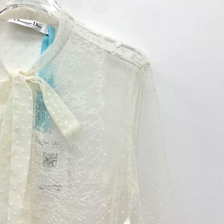 Dior Dior White Bee Embroidery Silk Shirt Size S / US 4 / IT 40 - 3 Thumbnail