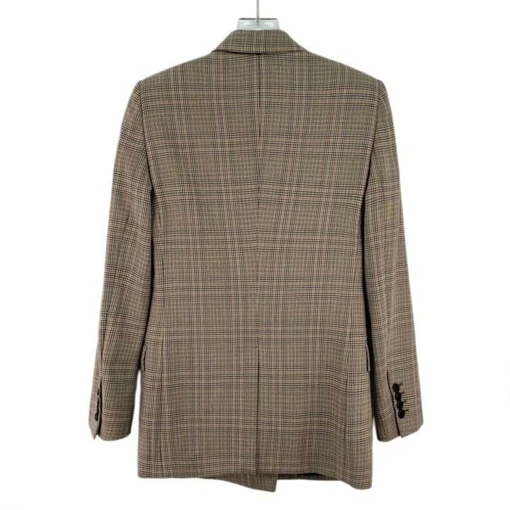 Celine Celine Brown Plaid Wool Blazer Size XXS / US 00 / IT 34 - 2 Thumbnail