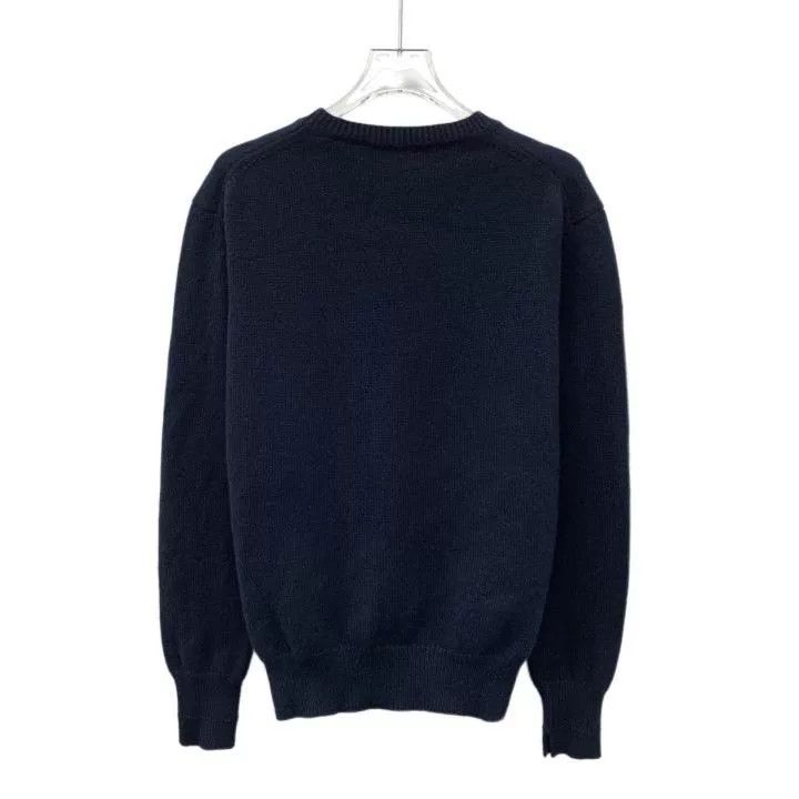 Celine Celine Navy Triomphe Embroidery Cashmere Sweater Size S / US 4 / IT 40 - 2 Thumbnail