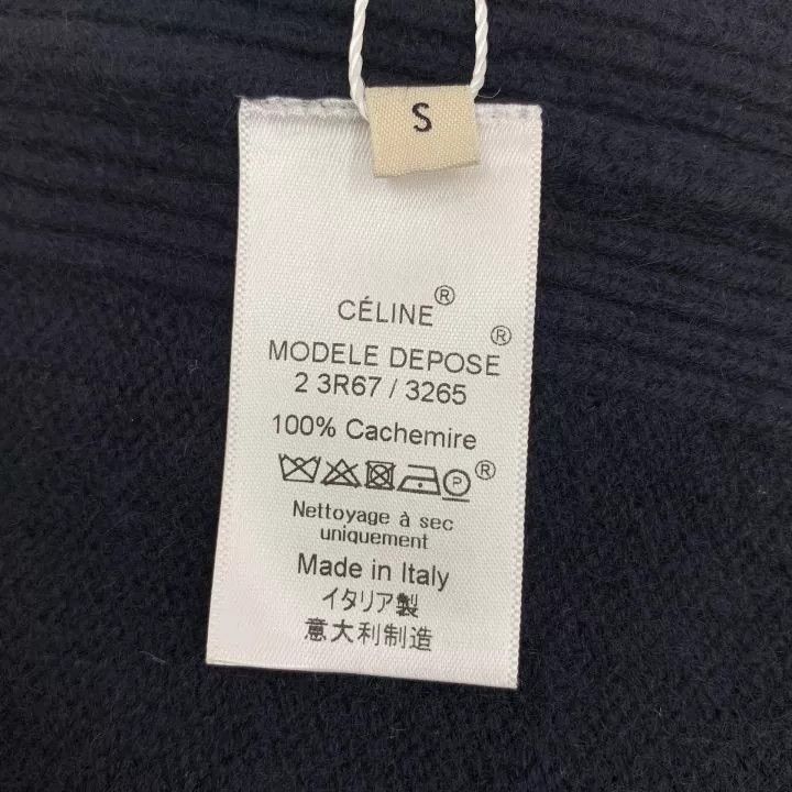 Celine Celine Navy Triomphe Embroidery Cashmere Sweater Size S / US 4 / IT 40 - 7 Thumbnail
