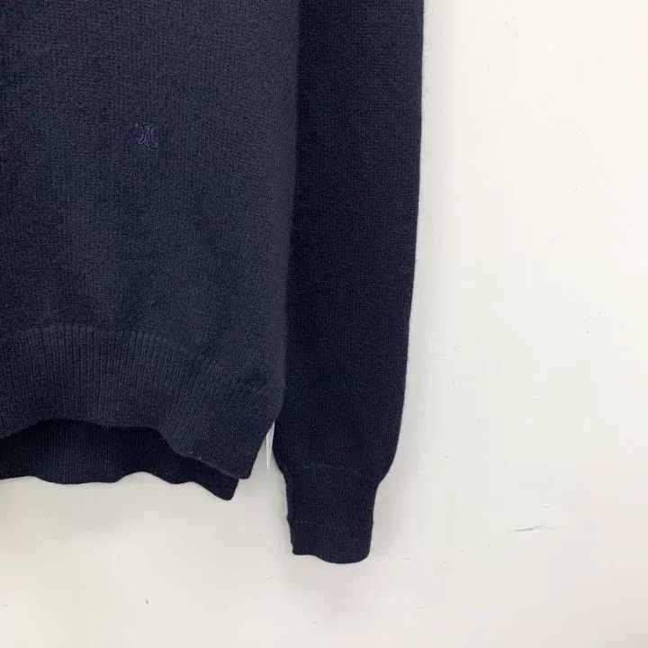 Celine Celine Navy Triomphe Embroidery Cashmere Sweater Size S / US 4 / IT 40 - 4 Thumbnail