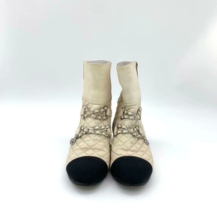 Chanel Chanel Quilted Chain Zip Short Boots Size US 5 / IT 35 - 3 Thumbnail