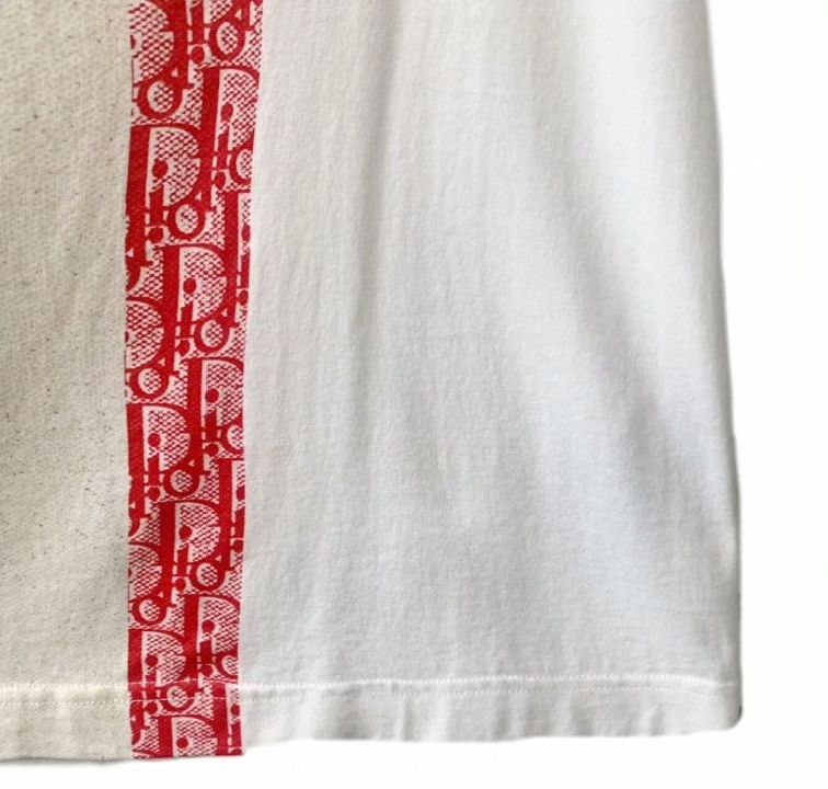 Dior Dior White Vertical Stripe Logo T-shirt Size XS / US 0-2 / IT 36-38 - 4 Thumbnail