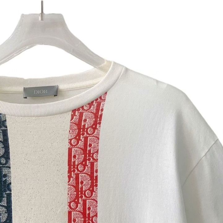 Dior Dior White Vertical Stripe Logo T-shirt Size XS / US 0-2 / IT 36-38 - 3 Thumbnail
