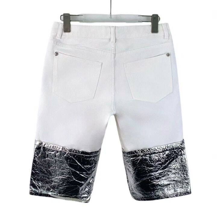 Chanel Chanel White Sequin Cotton Capri Pants Size 38" / US 16 / IT 52 - 2 Thumbnail